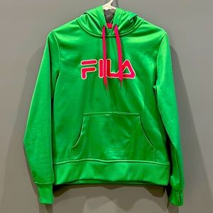 Fila Green Hoodie! COOL PHONE POCKET!